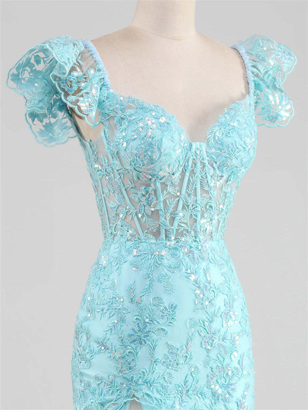 Sweetheart Off-the-Shoulder Floor-Length Evening Dress with Side Split in Mermaid/Trumpet Style