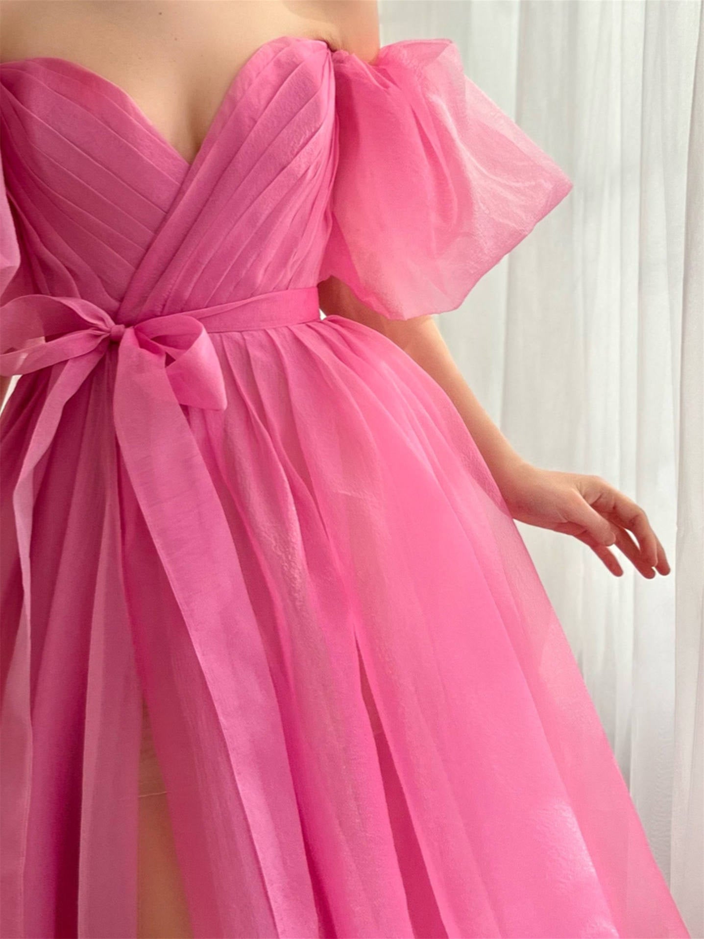 Sweetheart Off-the-Shoulder A-Line Princess Formal Floor-Length Dress