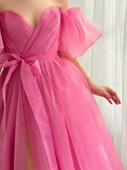 Sweetheart Off-the-Shoulder A-Line Princess Formal Floor-Length Dress