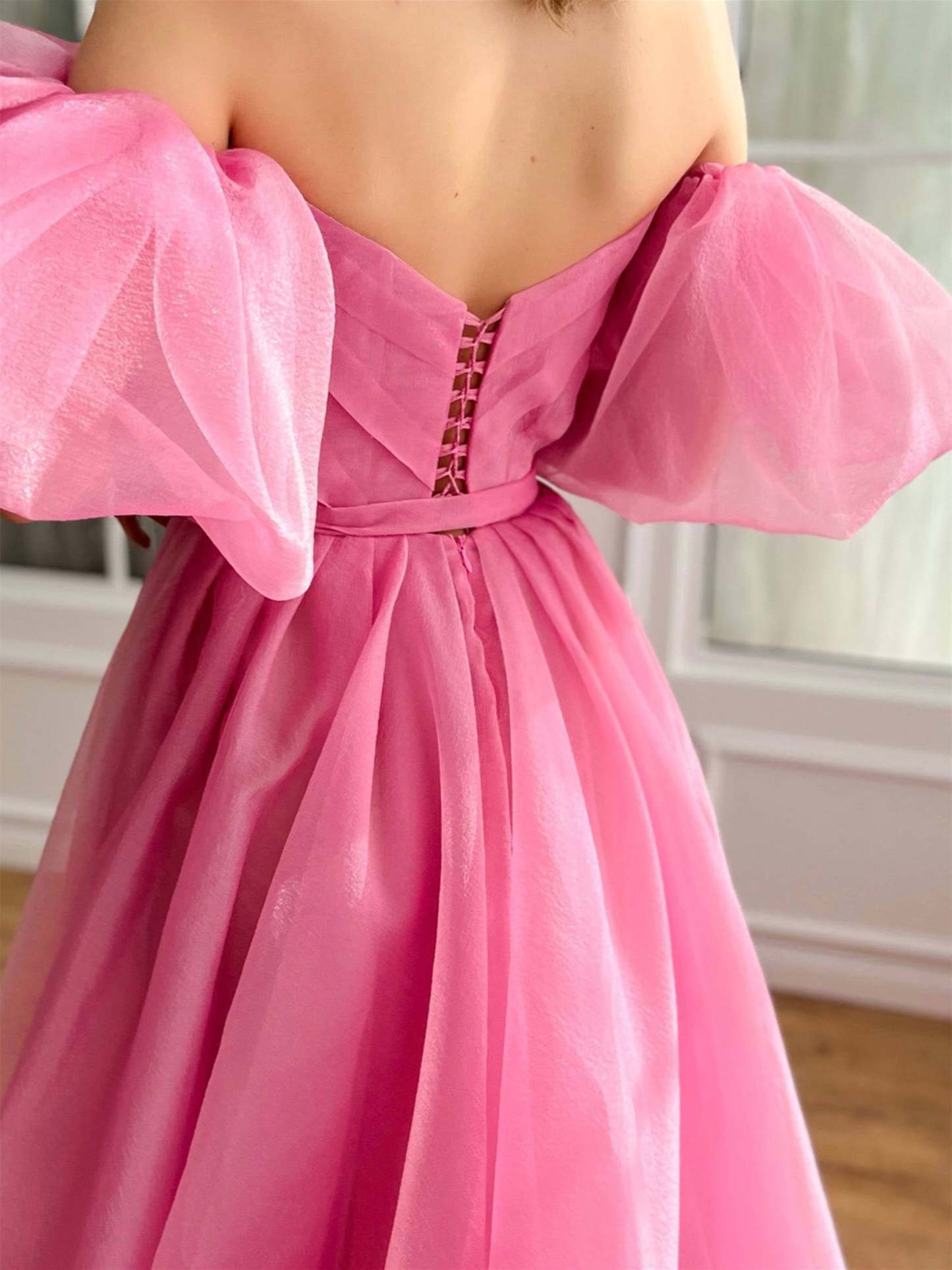Sweetheart Off-the-Shoulder A-Line Princess Formal Floor-Length Dress
