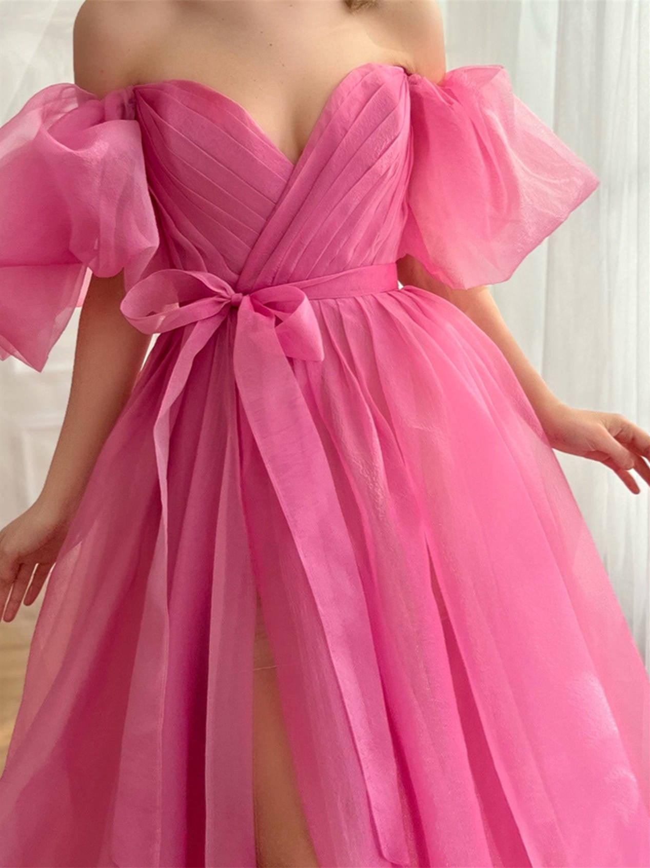 Sweetheart Off-the-Shoulder A-Line Princess Formal Floor-Length Dress