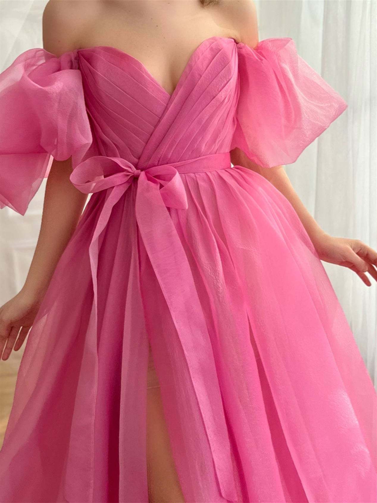 Sweetheart Off-the-Shoulder A-Line Princess Formal Floor-Length Dress
