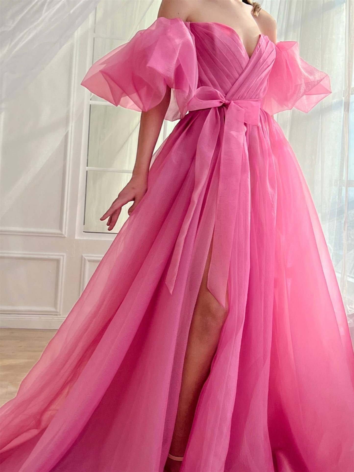 Sweetheart Off-the-Shoulder A-Line Princess Formal Floor-Length Dress
