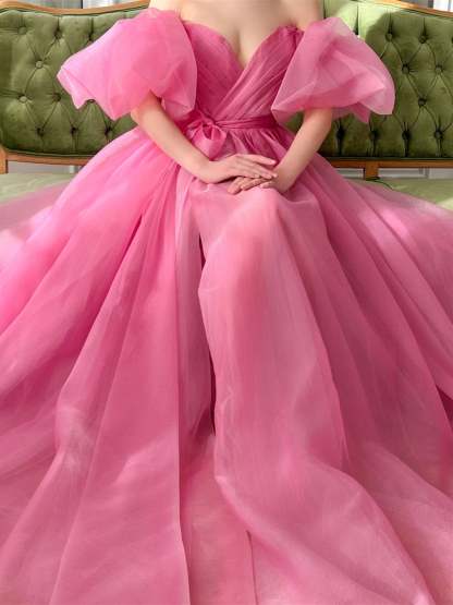 Sweetheart Off-the-Shoulder A-Line Princess Formal Floor-Length Dress