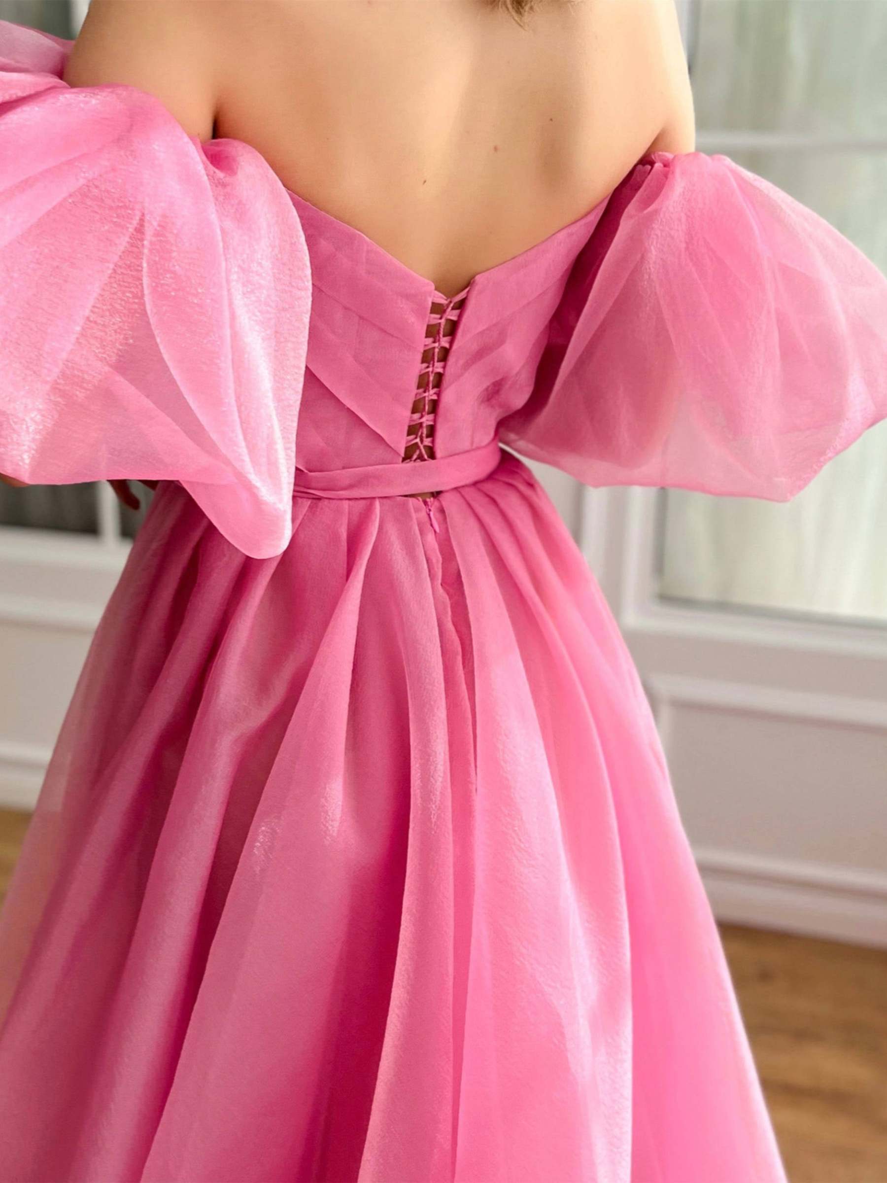 Sweetheart Off-the-Shoulder A-Line Princess Formal Floor-Length Dress