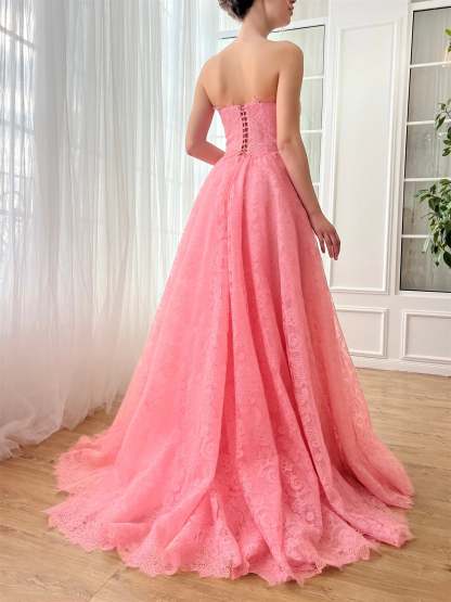 Sweetheart Strapless Prom Dress with Bows in A-Line/Princess Floor-Length Style