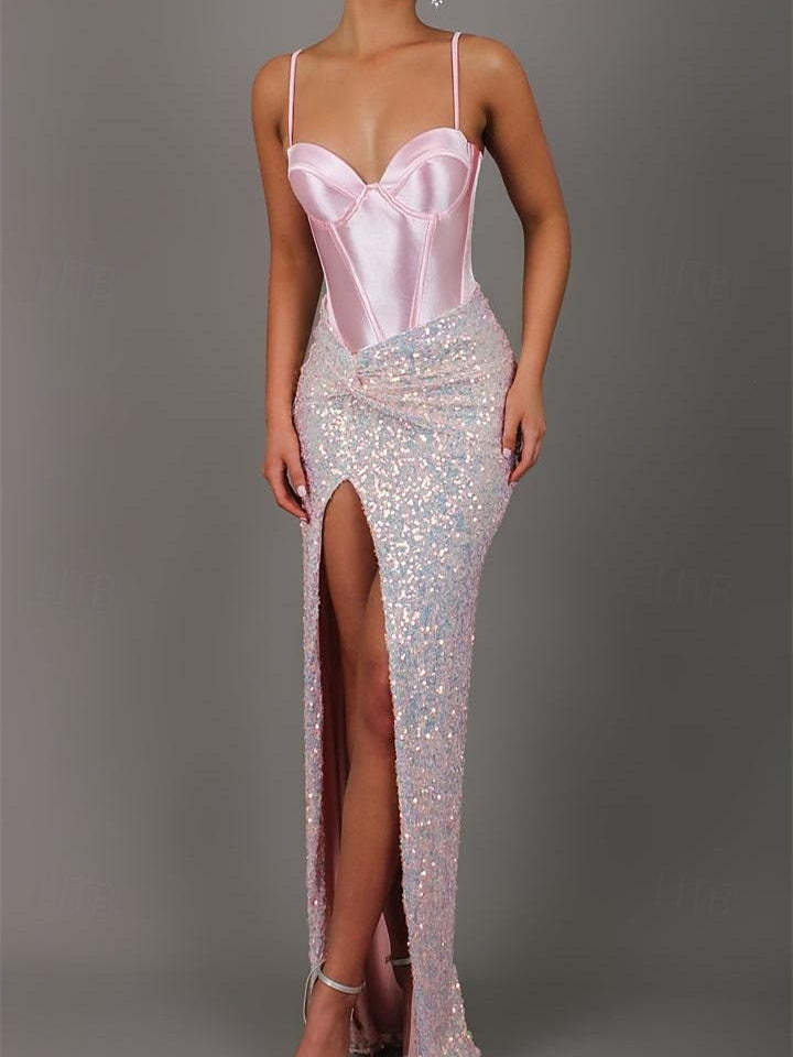 Sweetheart Floor-Length Prom Dresses with Sequins in Mermaid/Trumpet Style