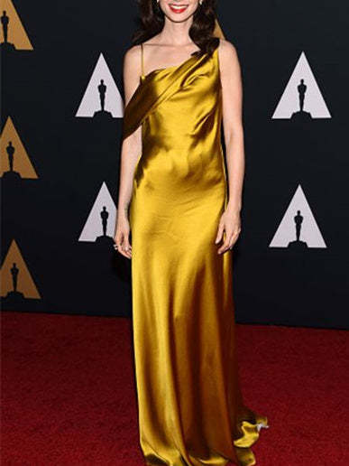 Sleeveless Floor-Length Sheath/Column Evening Dress Featuring an Open Back