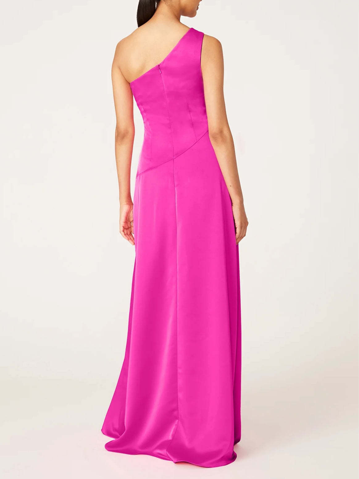 One-Shoulder Sleeveless A-Line Princess Evening Dress with Ruffles Floor-Length