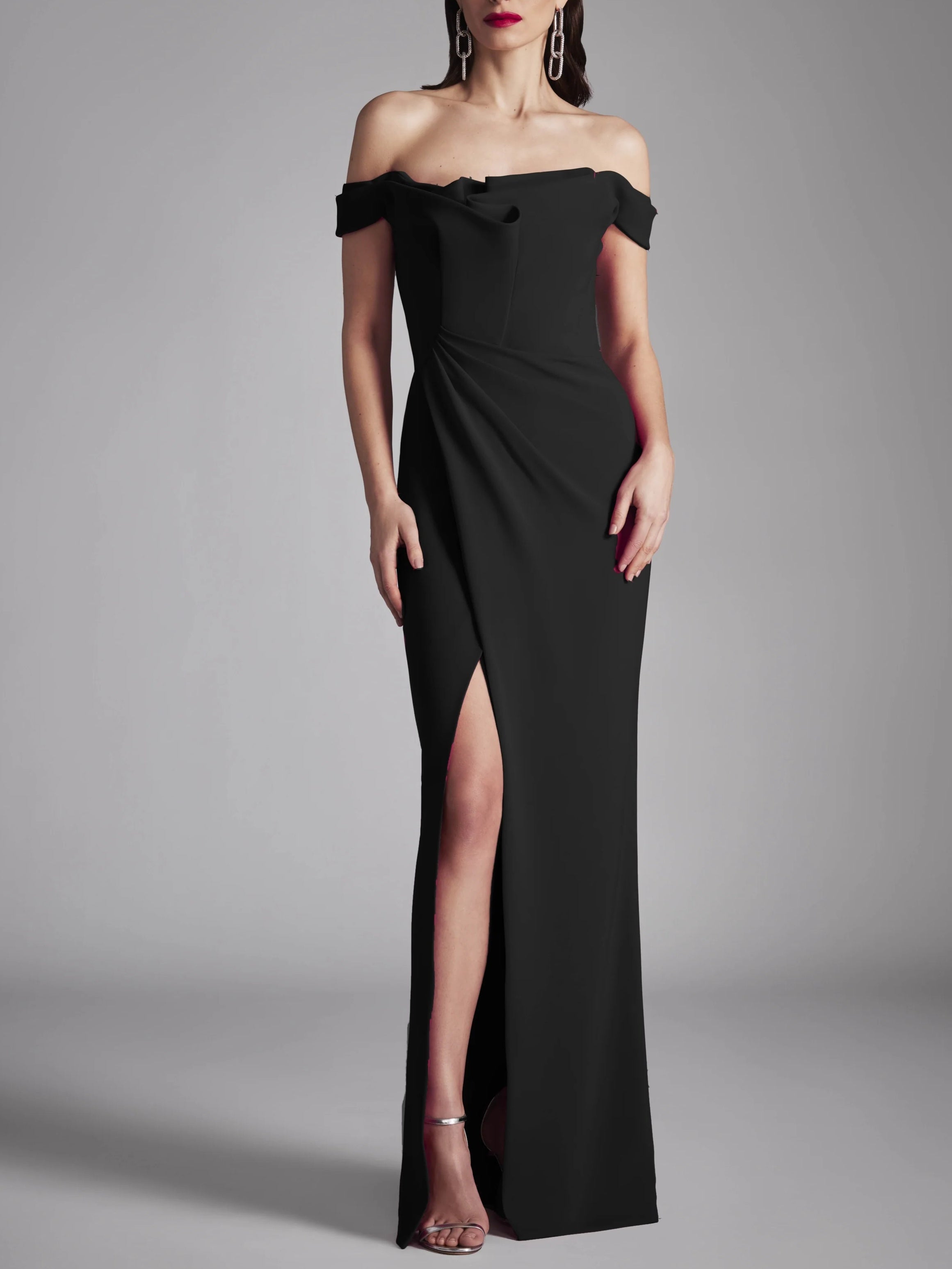 Princess A-Line Strapless Floor-Length Ruffled Evening Dress