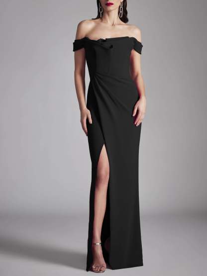 Princess A-Line Strapless Floor-Length Ruffled Evening Dress