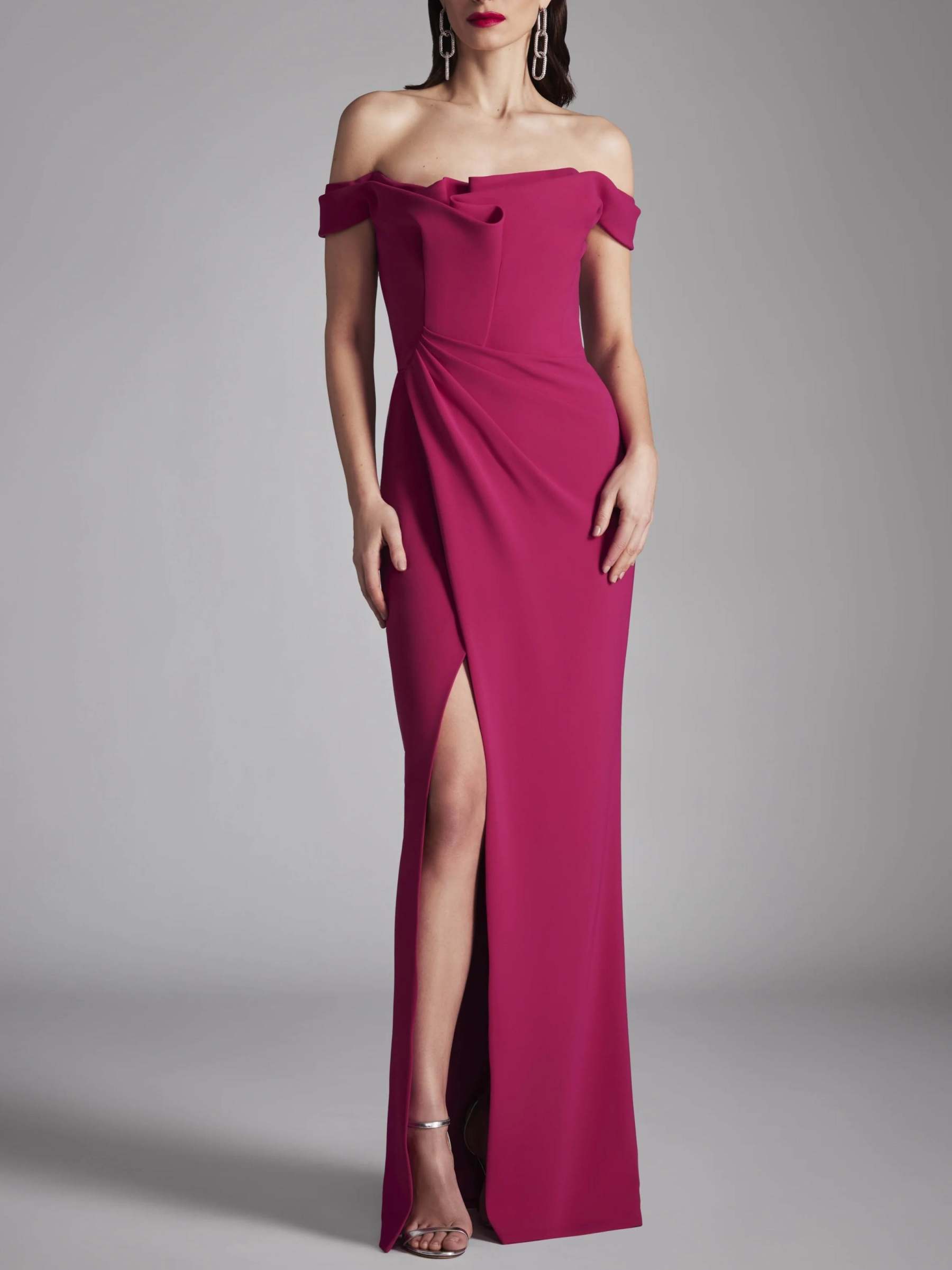 Princess A-Line Strapless Floor-Length Ruffled Evening Dress