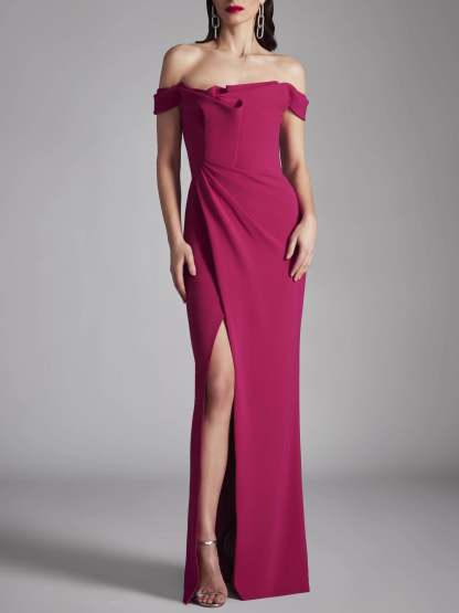 Princess A-Line Strapless Floor-Length Ruffled Evening Dress