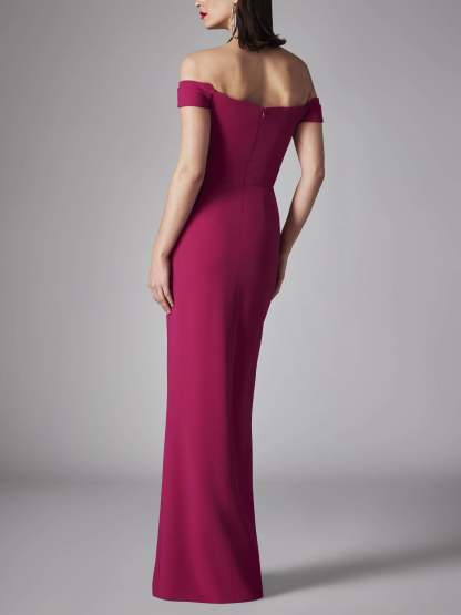Princess A-Line Strapless Floor-Length Ruffled Evening Dress