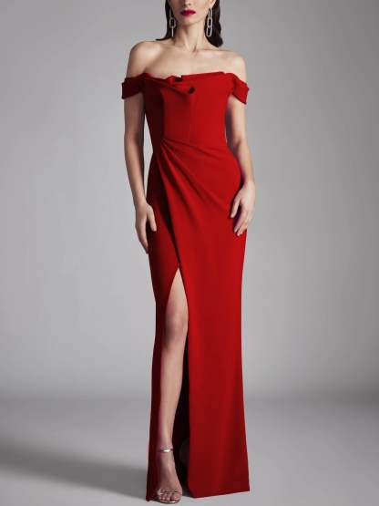 Princess A-Line Strapless Floor-Length Ruffled Evening Dress