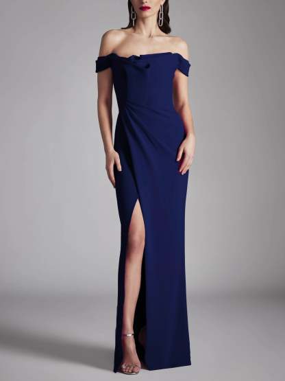 Princess A-Line Strapless Floor-Length Ruffled Evening Dress