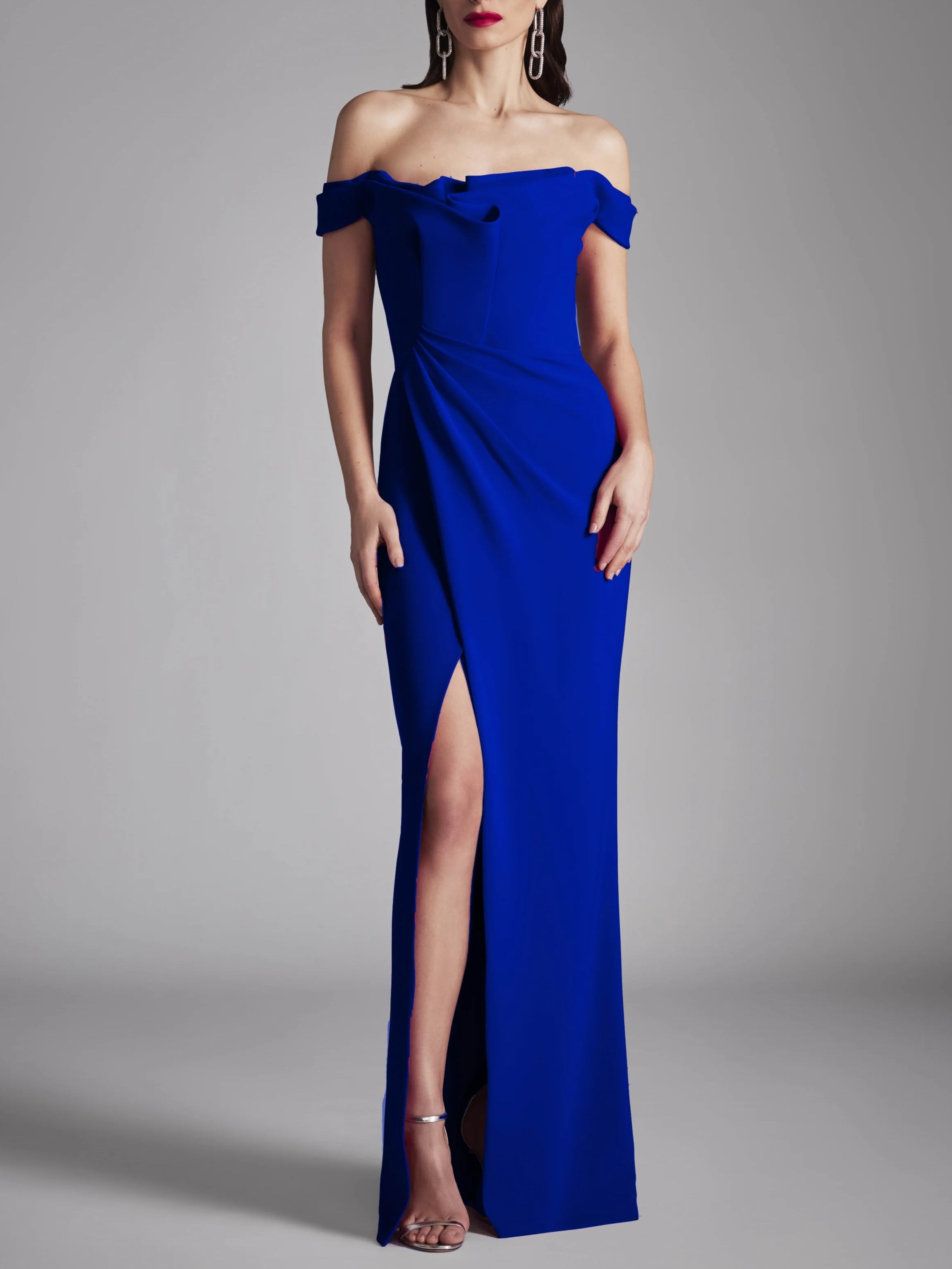 Princess A-Line Strapless Floor-Length Ruffled Evening Dress