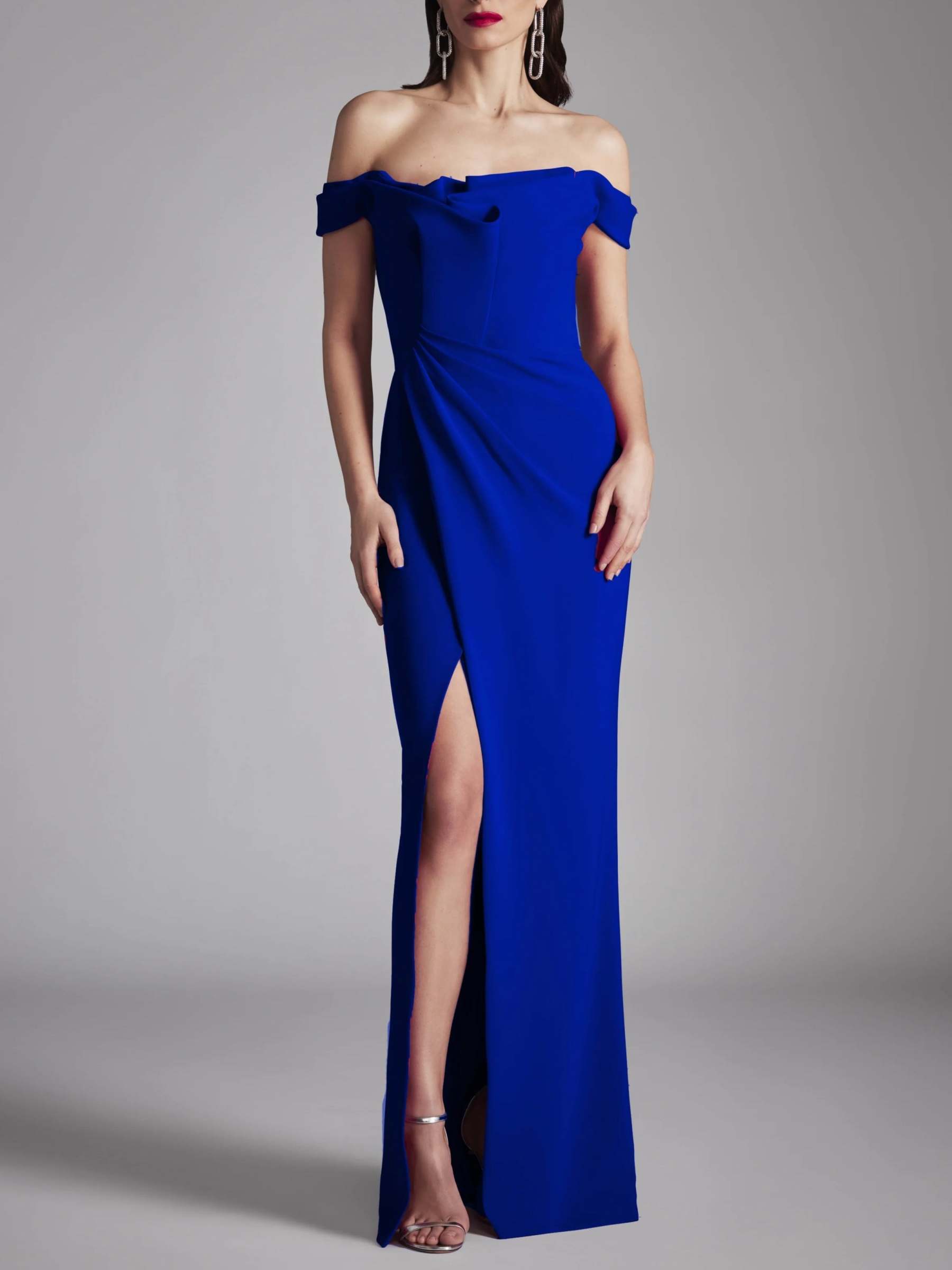 Princess A-Line Strapless Floor-Length Ruffled Evening Dress
