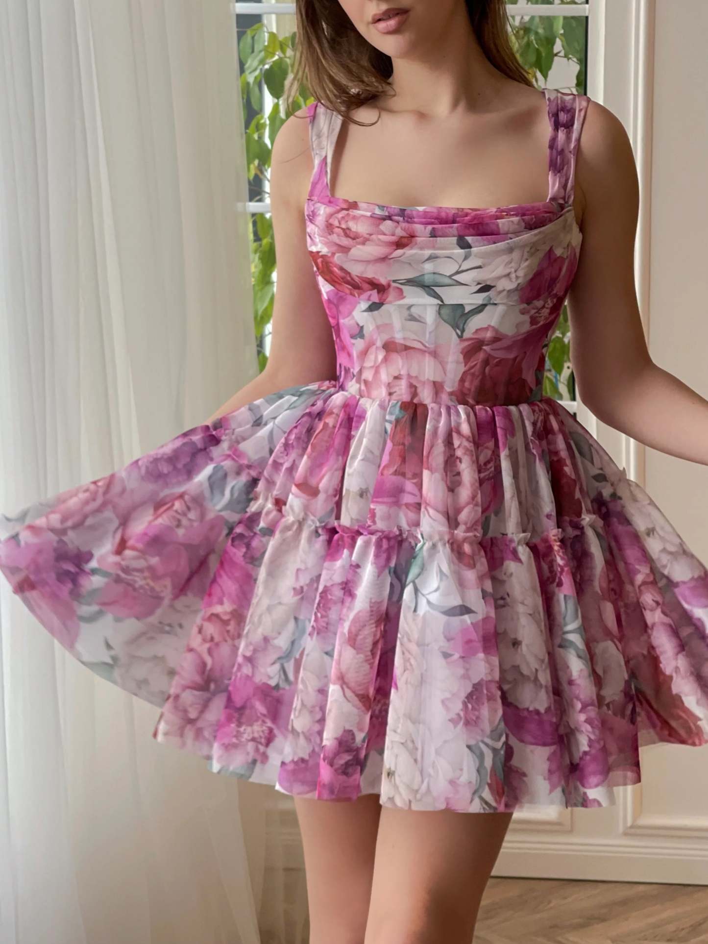 Sleeveless Mini A-Line Princess Prom Dress with Off-the-Shoulder Applique