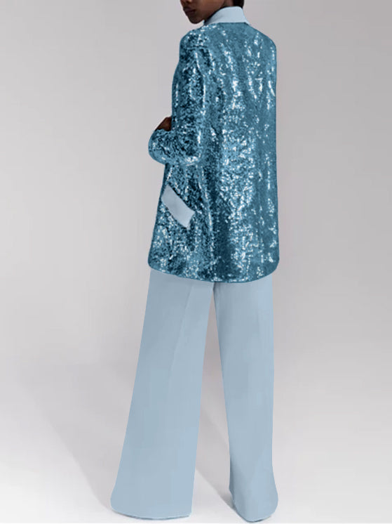 Evening Party Suit Set with Jacket and Pants 2-Piece