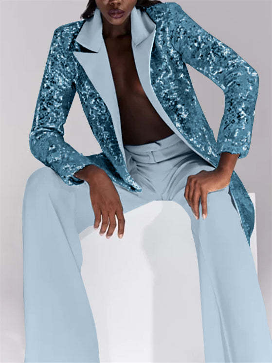 Evening Party Suit Set with Jacket and Pants 2-Piece