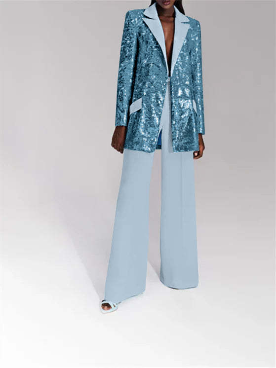 Evening Party Suit Set with Jacket and Pants 2-Piece
