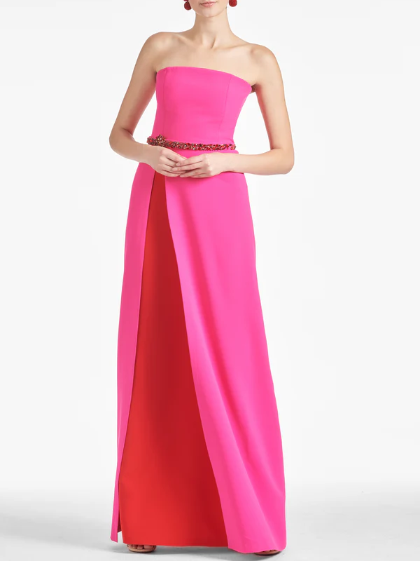 Strapless Floor-Length Sheath Gown for the Mother of the Bride