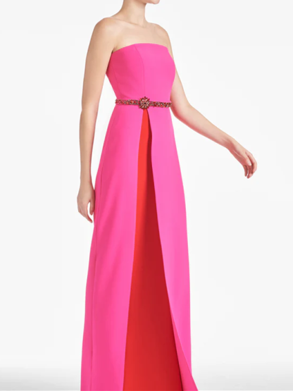 Strapless Floor-Length Sheath Gown for the Mother of the Bride