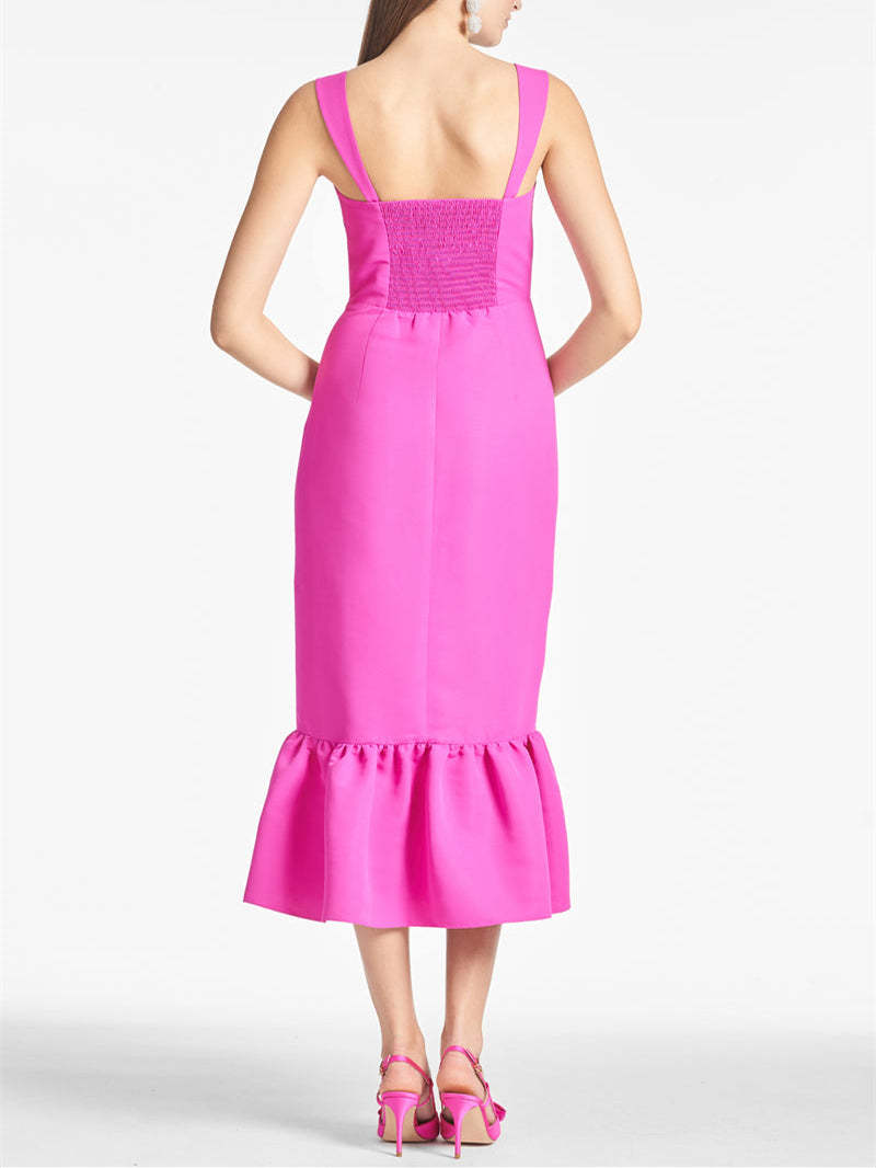 Square Neck Tea-Length Sheath Homecoming Dresses