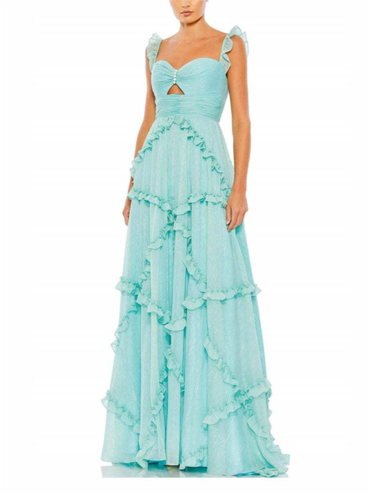 Spaghetti Strap Floor-Length A-Line Princess Evening Dress