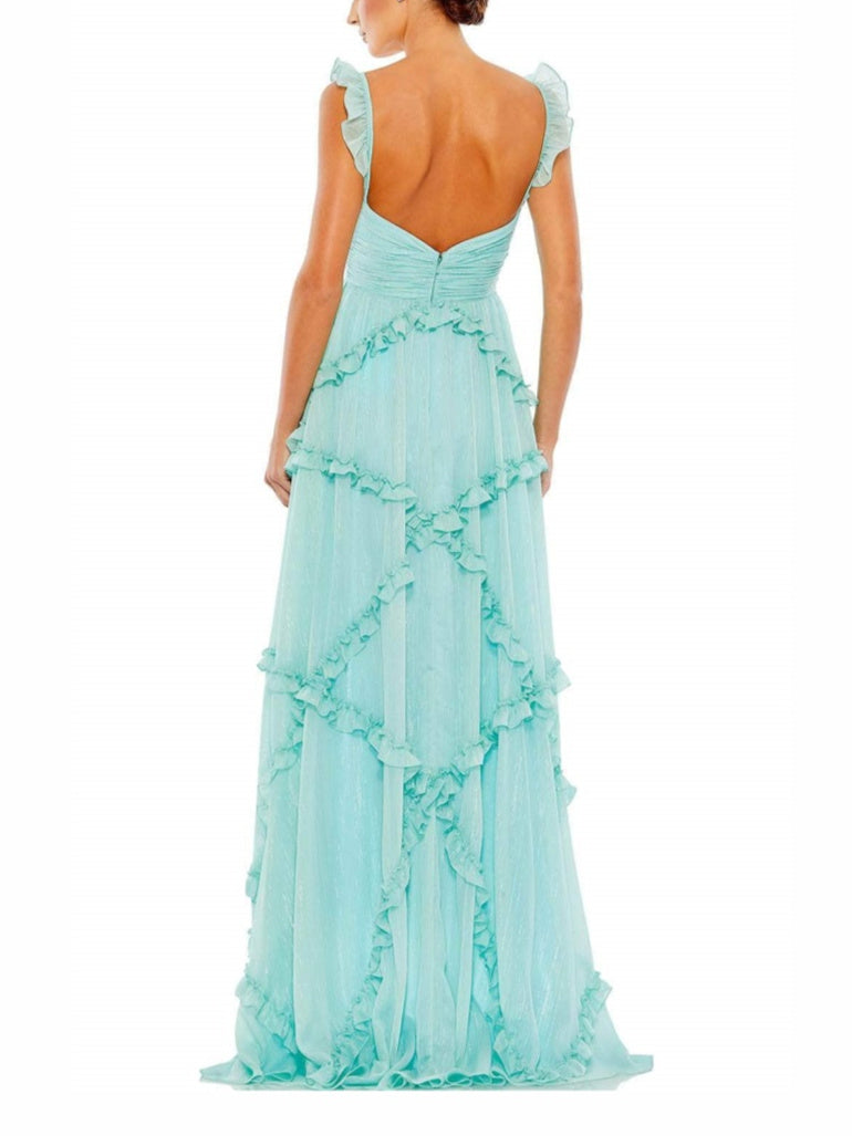 Spaghetti Strap Floor-Length A-Line Princess Evening Dress