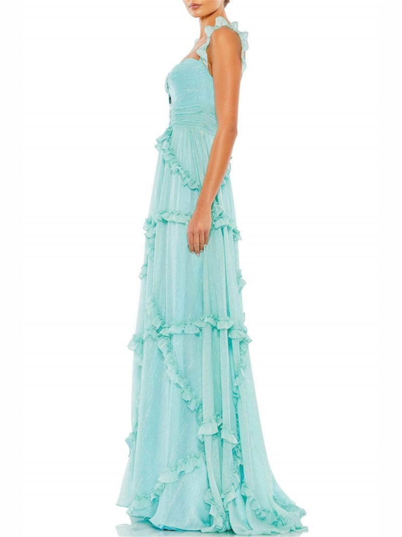 Spaghetti Strap Floor-Length A-Line Princess Evening Dress