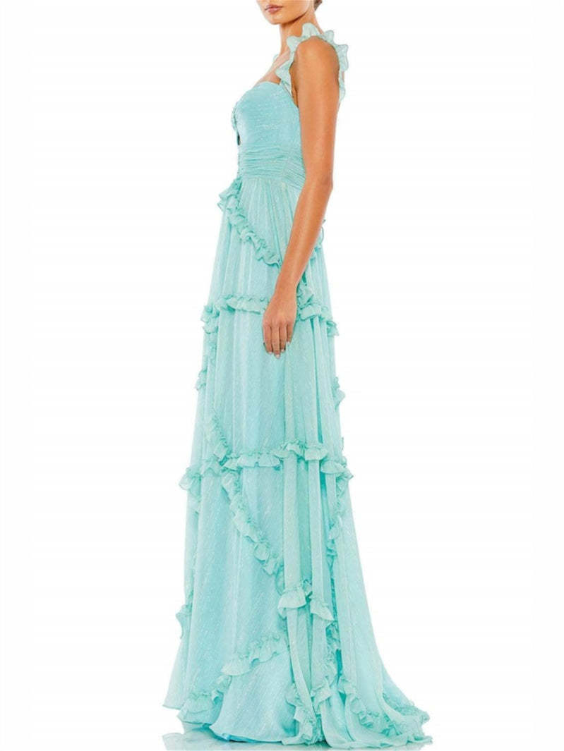 Spaghetti Strap Floor-Length A-Line Princess Evening Dress