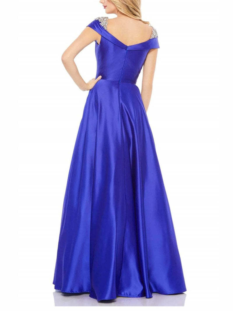 Princess A-Line Floor-Length Off-the-Shoulder Evening Gown