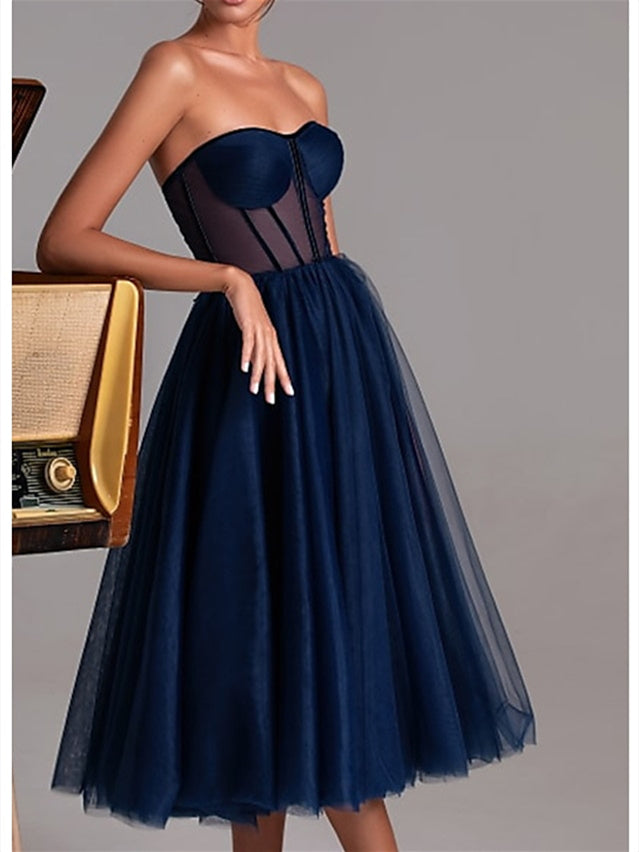 Sweetheart Sleeveless Cocktail Dresses in A-Line and Princess Tea-Length Styles
