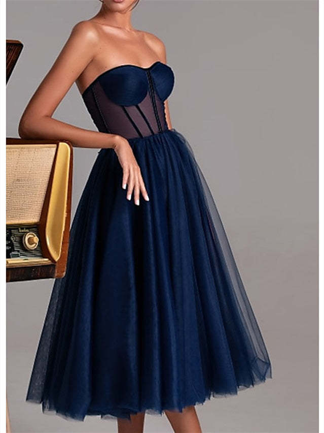 Sweetheart Sleeveless Cocktail Dresses in A-Line and Princess Tea-Length Styles