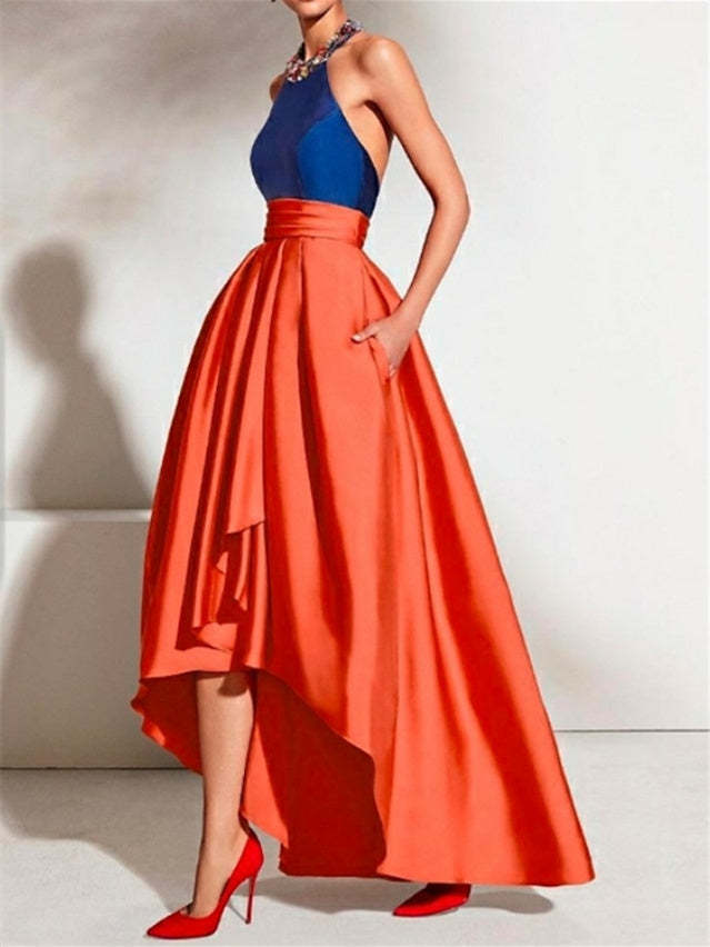 Asymmetrical Halter Neck Sleeveless A-Line/Princess Cocktail Dresses