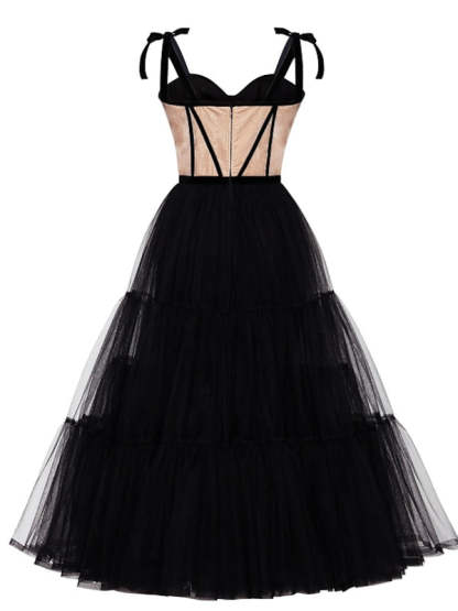 Sweetheart Spaghetti Strap A-Line Princess Tea-Length Cocktail Dress