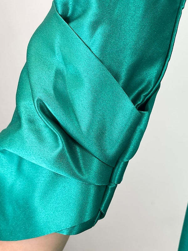 V-Neck Floor-Length Evening Dresses with Long Sleeves in A-Line/Princess Style