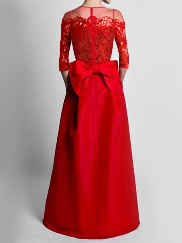 Off-the-Shoulder Jumpsuits with 3/4 Sleeves and Floor-Length Evening Gowns