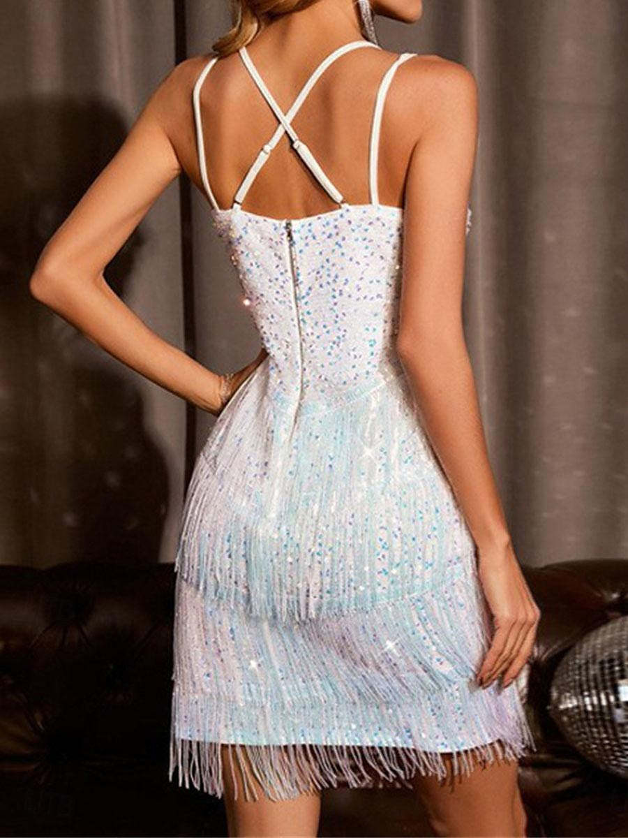 Vintage 1920s Green Sheath Dress with Spaghetti Straps and Sequins for Costume Parties