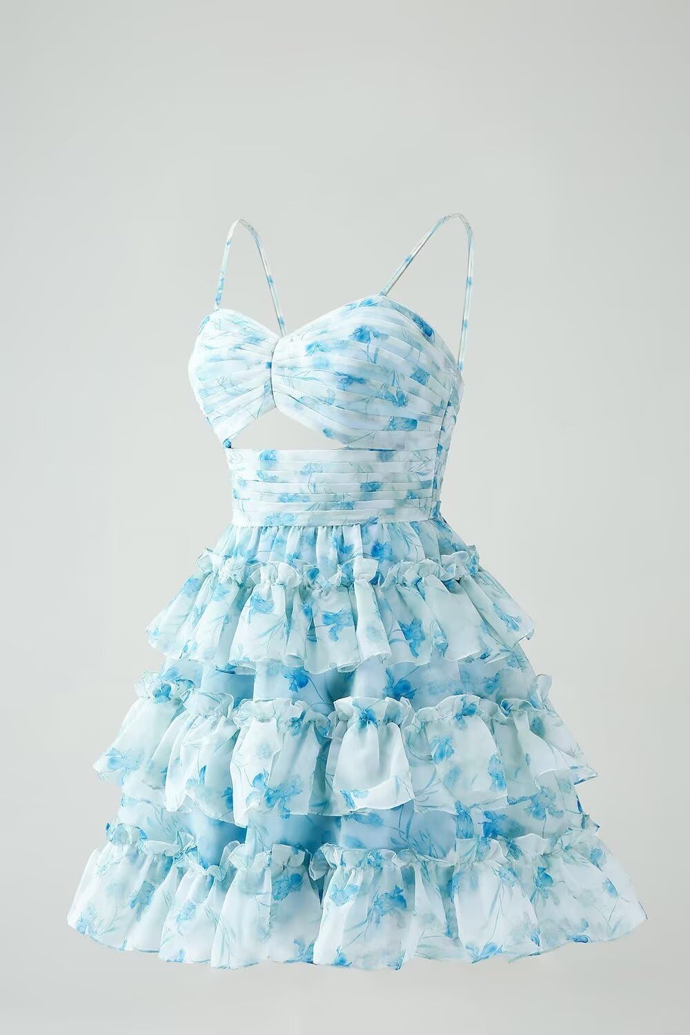 Short/Mini Spaghetti Straps Ball Gown with Ruffles for Homecoming