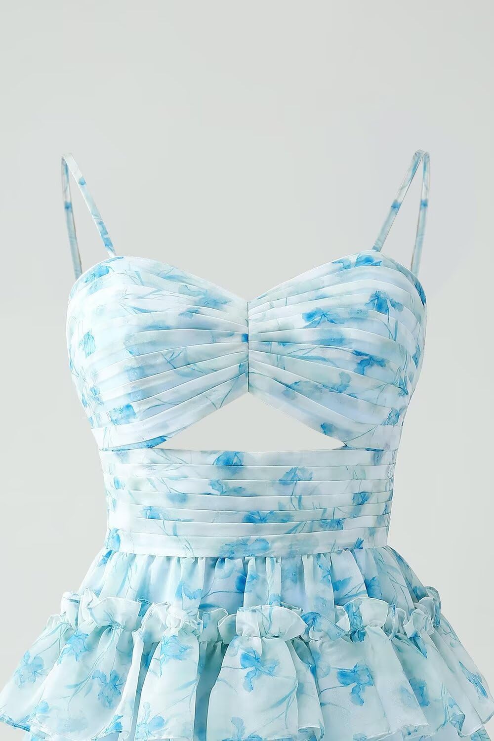 Short/Mini Spaghetti Straps Ball Gown with Ruffles for Homecoming