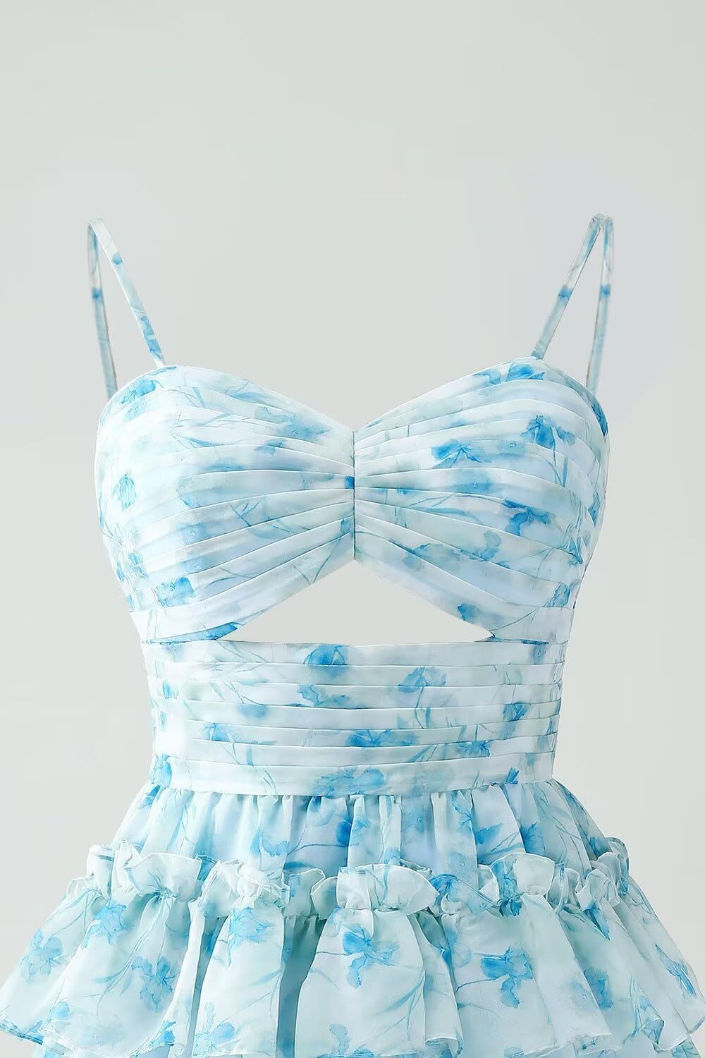 Short/Mini Spaghetti Straps Ball Gown with Ruffles for Homecoming