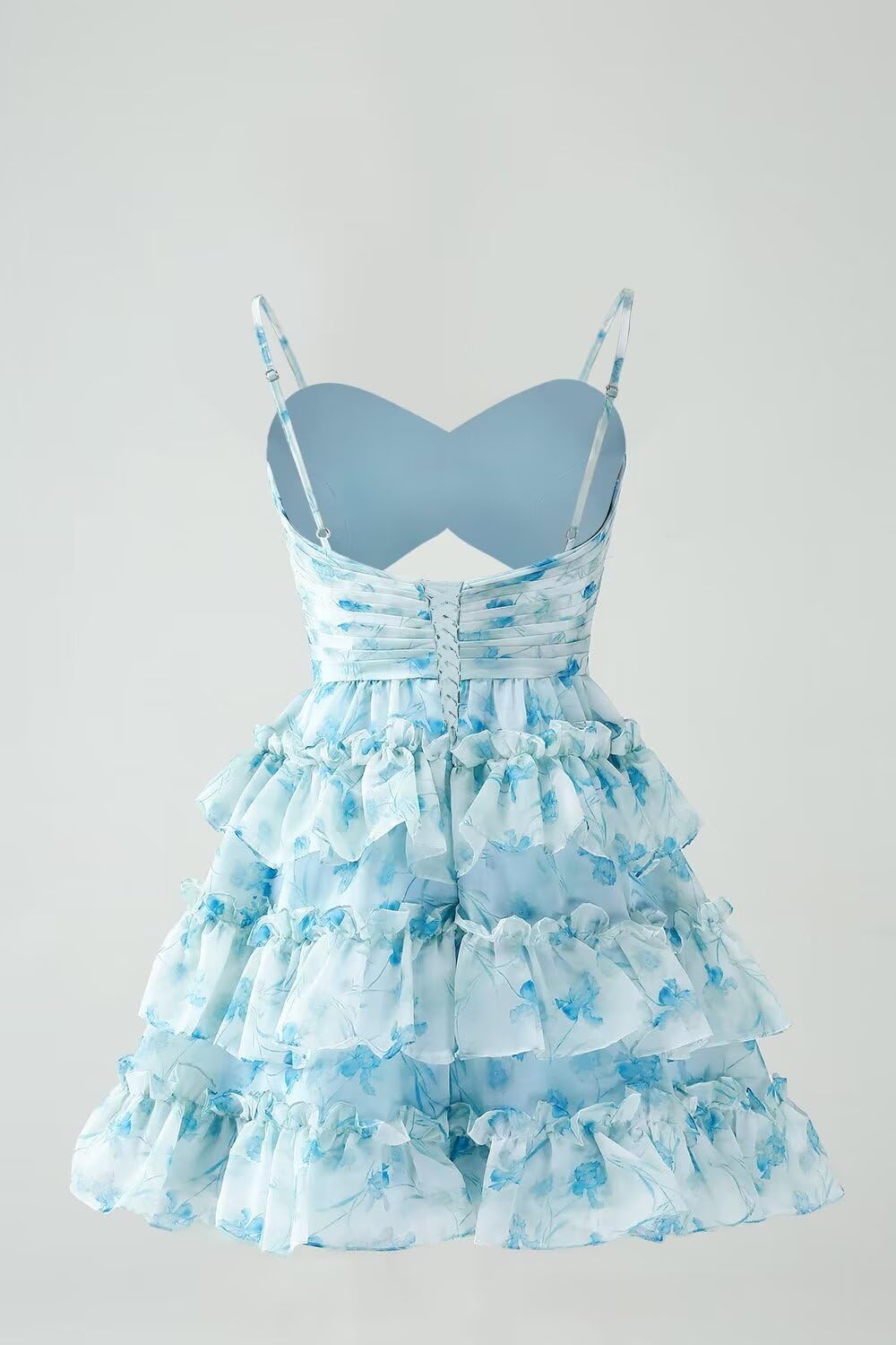 Short/Mini Spaghetti Straps Ball Gown with Ruffles for Homecoming