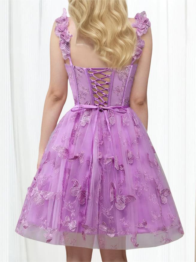 Sleeveless Mini A-Line Princess Cocktail Dress with Off-the-Shoulder Embroidery for Party Dance or Homecoming-BMbridal.UK