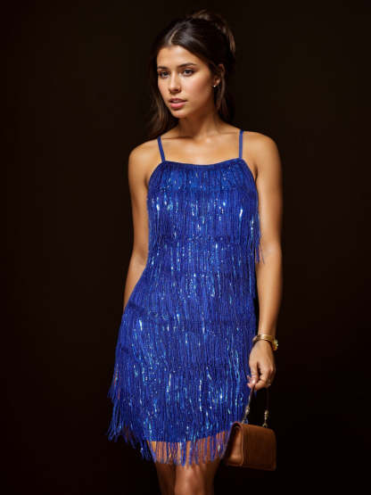 Vintage Tassel Party Dresses - Sheath/Column & Short/Mini Styles