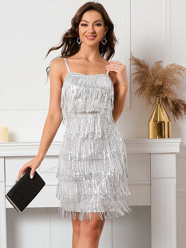 Vintage Tassel Party Dresses - Sheath/Column & Short/Mini Styles