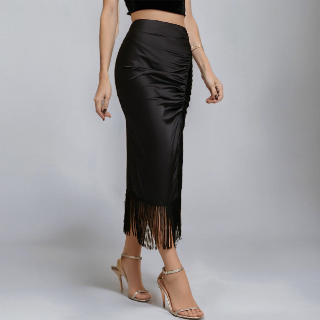 Vintage Tea-Length Party Skirt with Sheath/Column Design