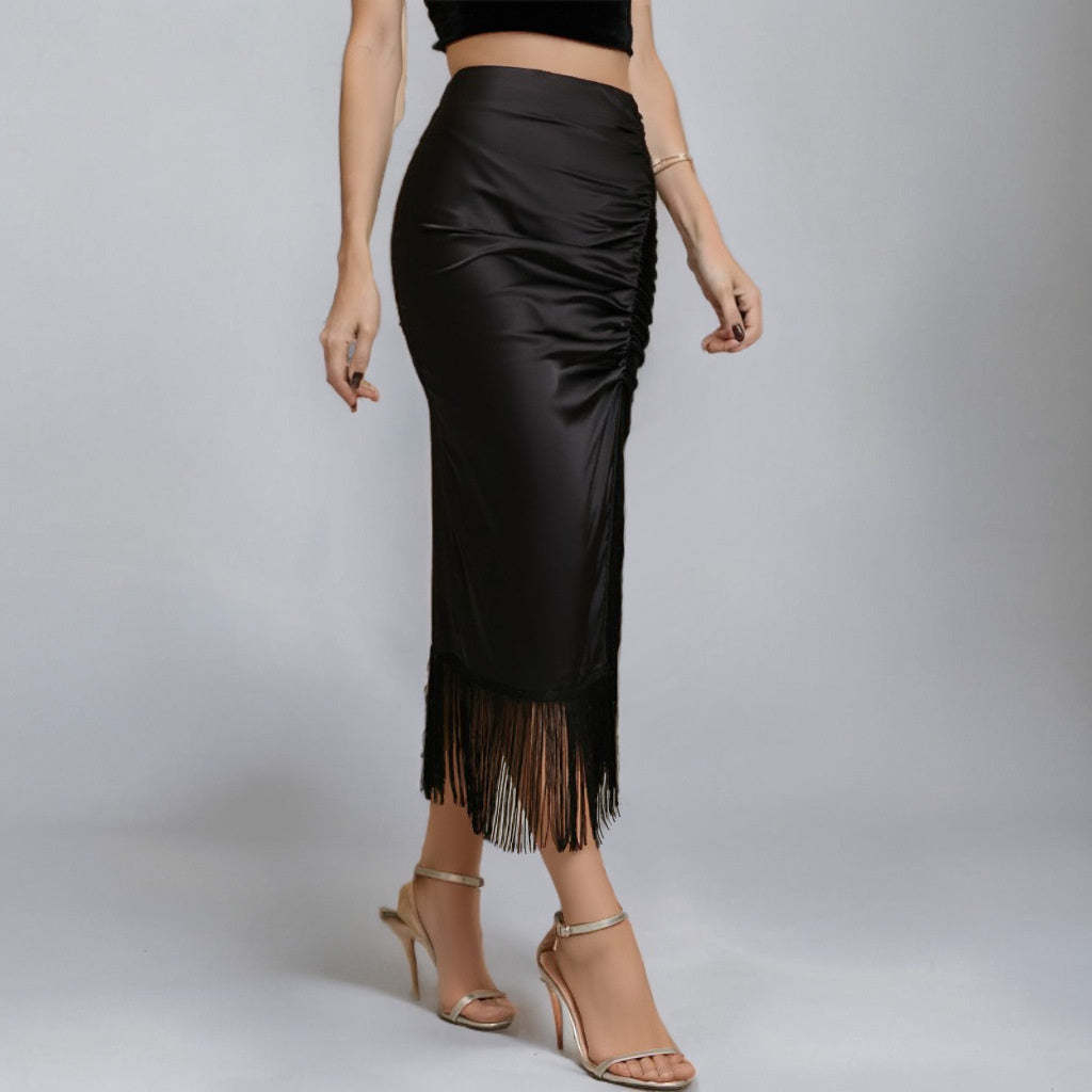 Vintage Tea-Length Party Skirt with Sheath/Column Design